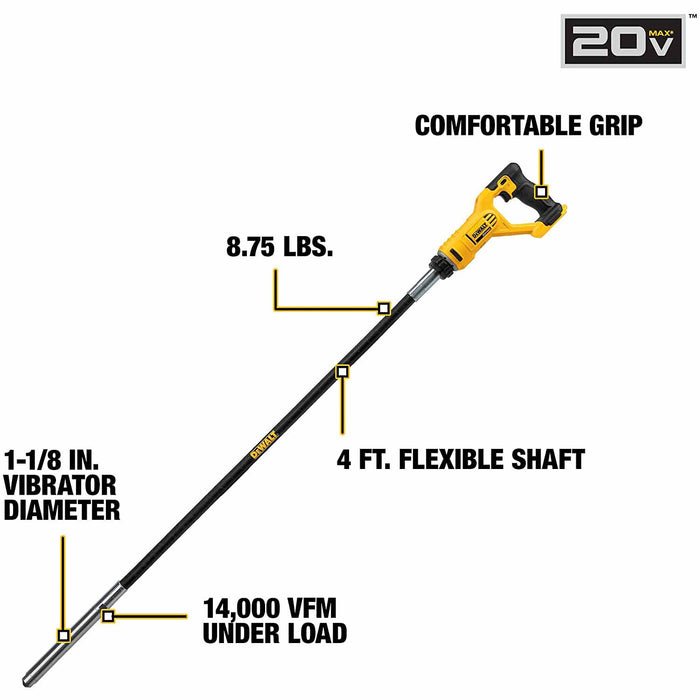 DeWalt DCE531B 20V MAX Concrete Pencil Vibrator Bare Tool