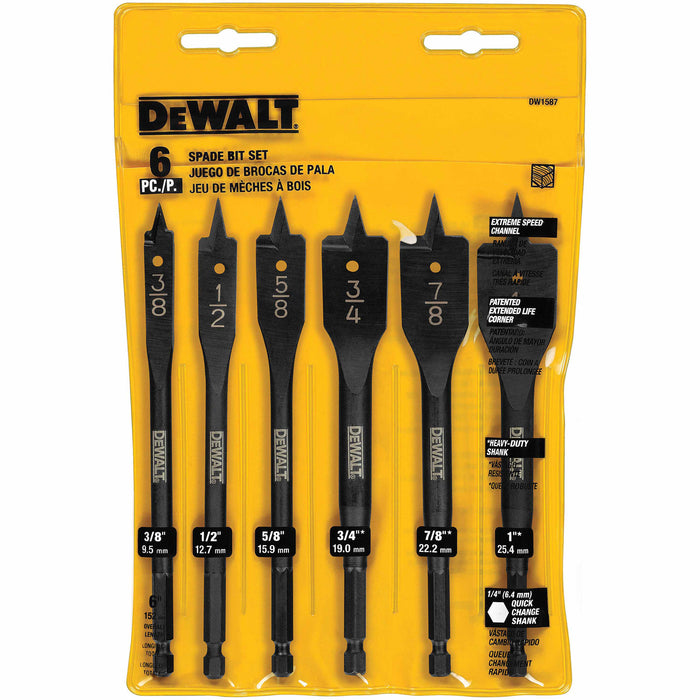 DeWalt DW1587 6 pc Spade Bit Set - My Tool Store
