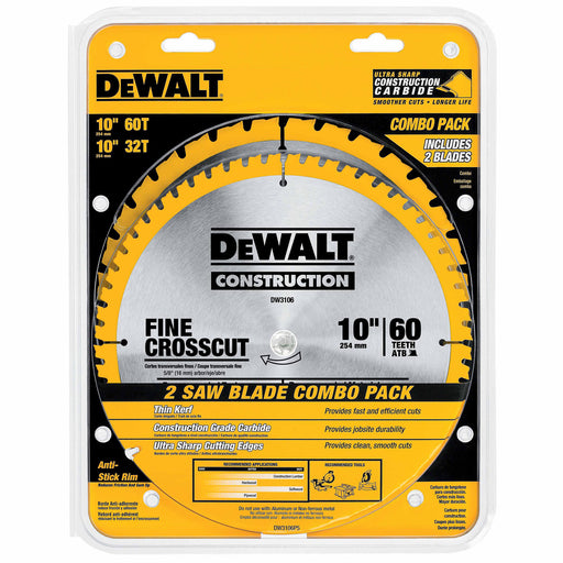 DeWalt DW3106P5 Construction 10" Combo Pack (DW3106 & DW3103) - My Tool Store