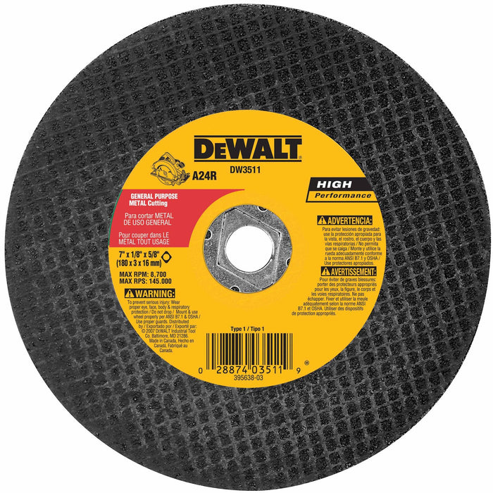 DeWalt DW3511 7" x 1/8" Metal Abrasive Saw Blade - Bulk