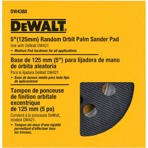 DeWalt DW4388 5" Eight Hole Hook and Loop Pad - Medium - My Tool Store