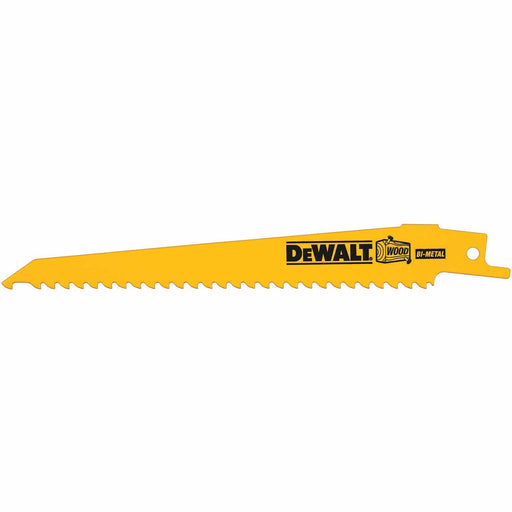 DeWalt DW4802B 6" 6 TPI Taper Back Bi-Metal Reciprocating Blade for General Purpose Wood Cut - My Tool Store