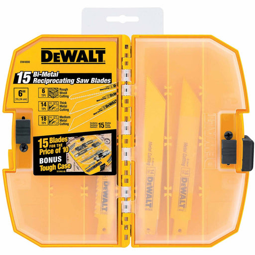 DeWalt DW4890 15-Piece Bi-Metal Reciprocating Saw Blade Set with Case - My Tool Store