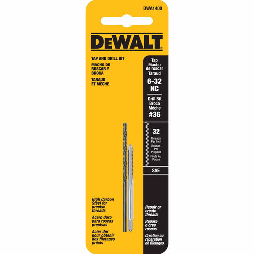 DeWalt DWA1400 6"-32 NC Tap Set with Drill Bit - My Tool Store