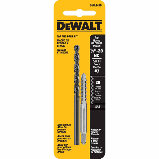 DeWalt DWA1410 1/4"-20 NC Tap Set with Drill Bit - My Tool Store