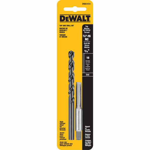 DeWalt DWA1414 3/8"-16 NC Tap Set with Drill Bit - My Tool Store
