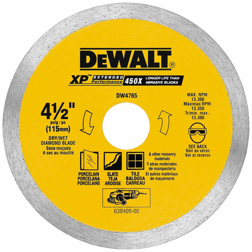 DeWalt DW4765 4-1/2" x .060" Porclean Tile Blade Wet - My Tool Store