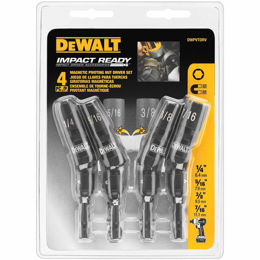 DeWalt DWPVTDRV 4 Piece Impact Ready Pivoting Nutsetter - My Tool Store