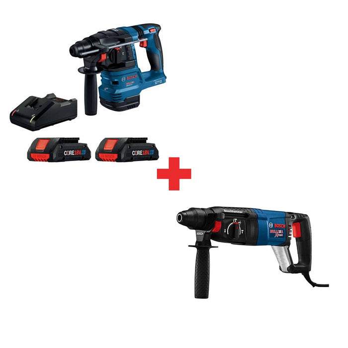 Bosch GBH18V-22K24 18V 3/4" Rotary Hammer Kit W/ FREE 11255VSR Rotary Hammer - My Tool Store