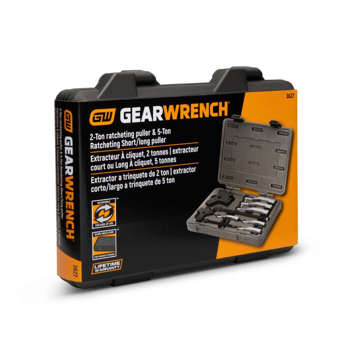 GearWrench 3627 2 & 5 Ton 2 or 3 Jaw Internal/External Ratcheting Puller Set - My Tool Store
