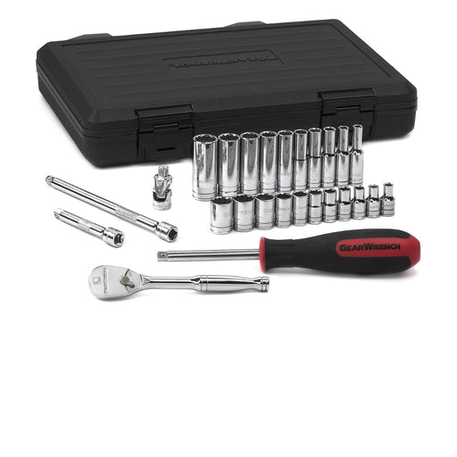 GearWrench 80313 26 Pc. 1/4" Drive 12 Point Standard SAE Mechanics Tool Set - My Tool Store