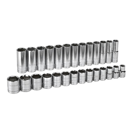 GearWrench 80729 27 Pc. 1/2" Drive 6 Point Standard & Deep SAE Socket Set - My Tool Store