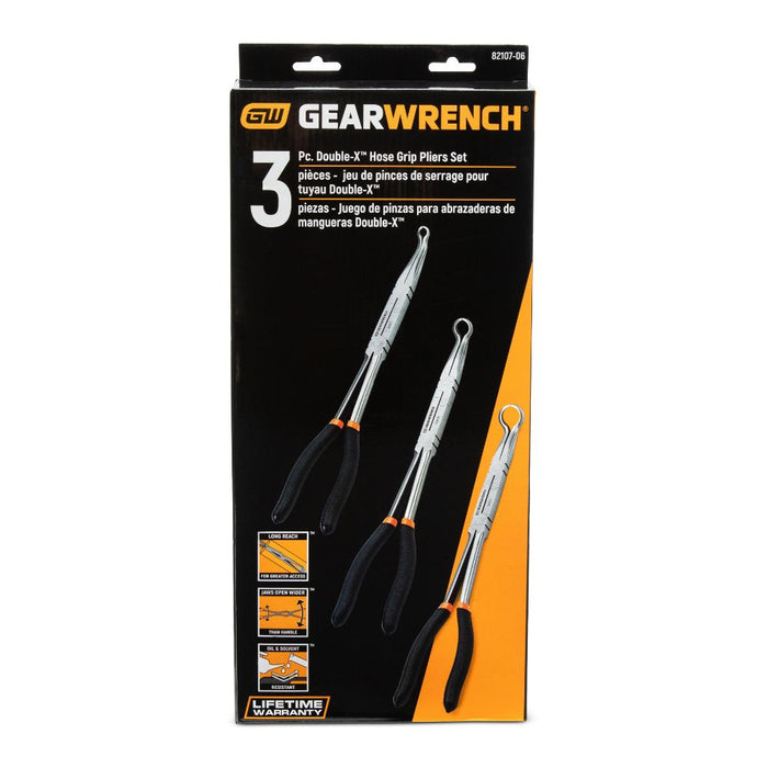 GearWrench 82107-06 3 Pc. Double-X Hose Grip Plier Set