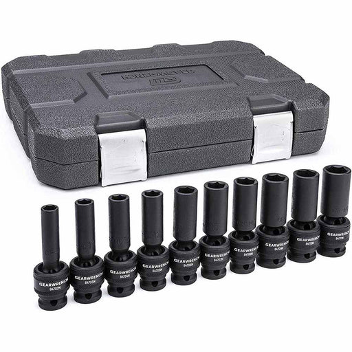GearWrench 84945N 10 Pc. 1/2" Drive 6 Point Deep Universal Impact Metric Socket Set - My Tool Store