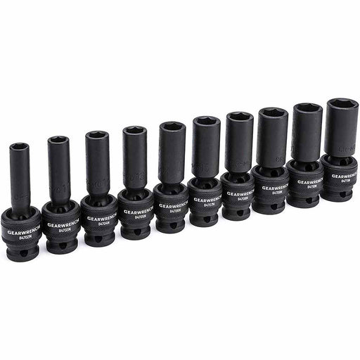 GearWrench 84945N 10 Pc. 1/2" Drive 6 Point Deep Universal Impact Metric Socket Set - My Tool Store