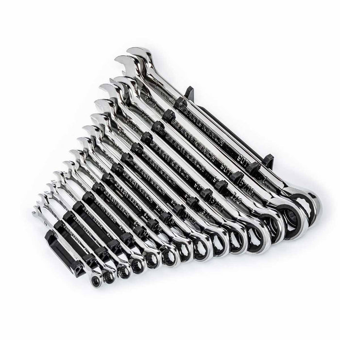 GearWrench 86959 14 Pc. 90-Tooth 12 Point SAE Combination Ratcheting Wrench Set - My Tool Store