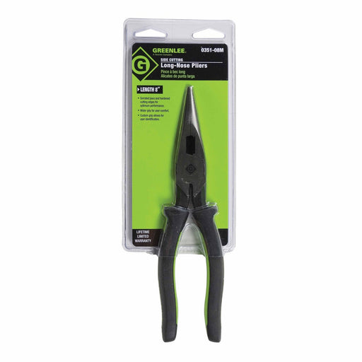 Greenlee 0351-08M Long Nose Pliers/Side Cutting 8" Molded Grip - My Tool Store