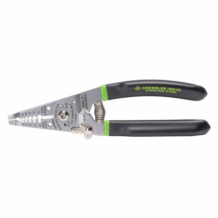 Greenlee 1956-SS Stainless Steel 7.5" Wire Stripper/Cutter/Crimper 6-14 AWG - My Tool Store