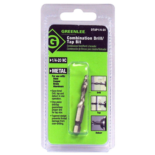 Greenlee DTAP1/4-20 DRILL/TAP,1/4-20.