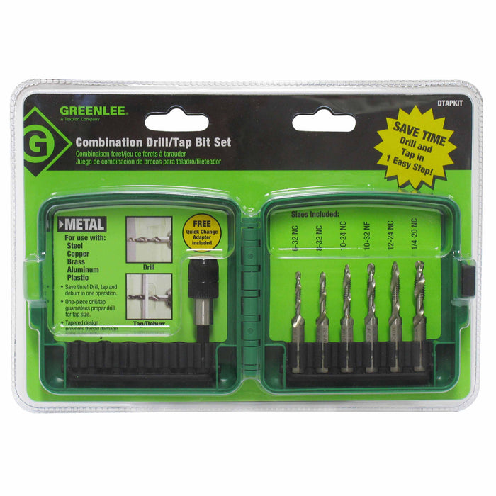Greenlee DTAPKIT 6-32 to 1/4-20 6 Piece Drill/Tap Set - My Tool Store
