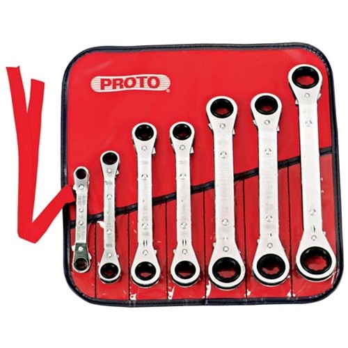 Proto J1180MA 7 Piece Metric Offset Ratcheting Wrench Set - My Tool Store
