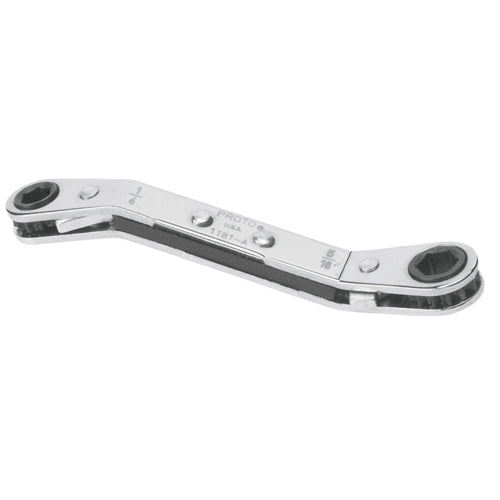 Proto J1183-A Full Polish Finish SAE 1/2", 9/16" Ratcheting Double Box End Wrench, 6 Point - My Tool Store