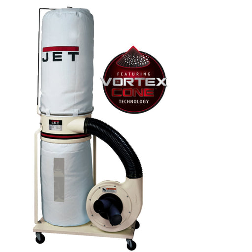 Jet 710703K DC-1200VX-BK3 Dust Collector, 2HP 3PH 230/460V, 30-Micron Bag Filter - My Tool Store