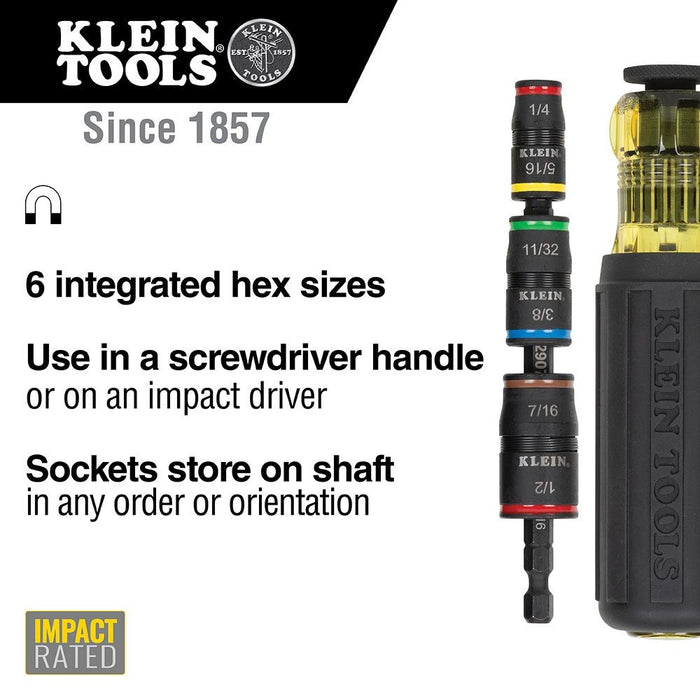 Klein 32900 7-in-1 Impact Flip Socket with Handle