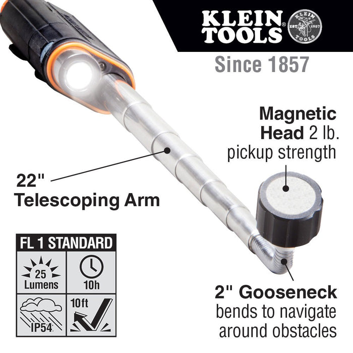 Klein 56027 Telescoping Magnetic LED Pickup Tool - My Tool Store