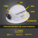 Klein 60407RL Hard Hat, Full Brim White w/Rechargeable Headlamp - My Tool Store