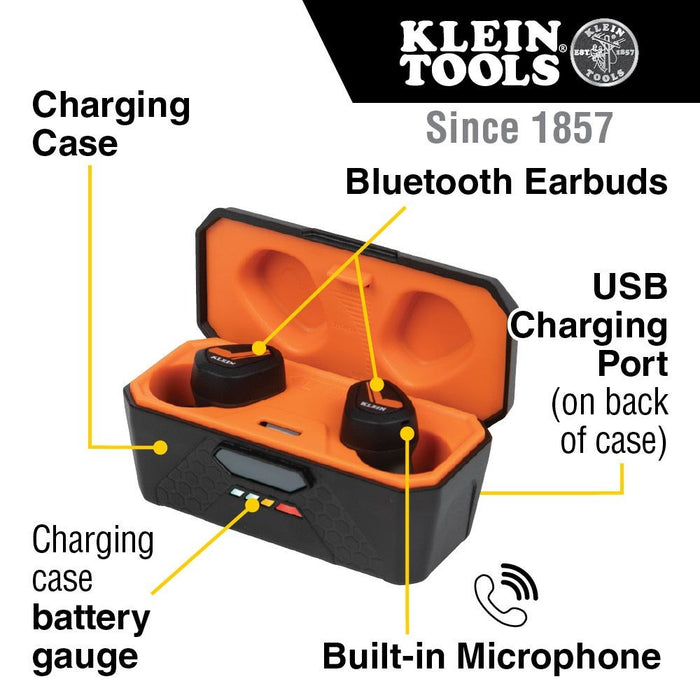 Klein AESEB1 Bluetooth Jobsite Earbuds - My Tool Store