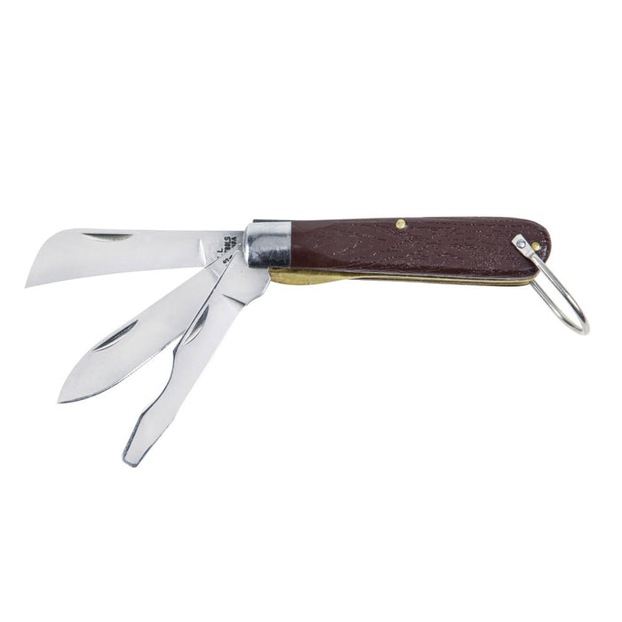 Klein 1550-6 3-Blade Pocket Knife Carbon Steel Sheepfoot, Spearpoint, and Screwdriver-Tip B
