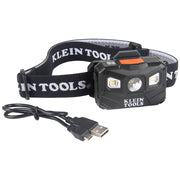 Klein 56048 Rechargeable Headlamp with Strap, 400 Lumen All-Day Runtime, Auto-Off