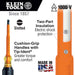 Klein Tools 602-4-INS 1/4" Cabinet Tip Insulated Screwdriver, 4" - My Tool Store