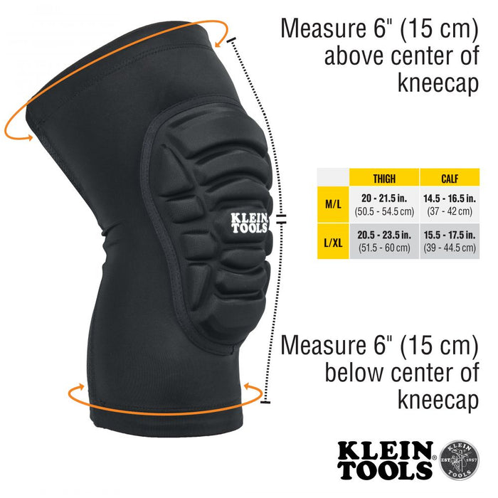 Klein 60492 Lightweight Knee Pad Sleeves, M/L