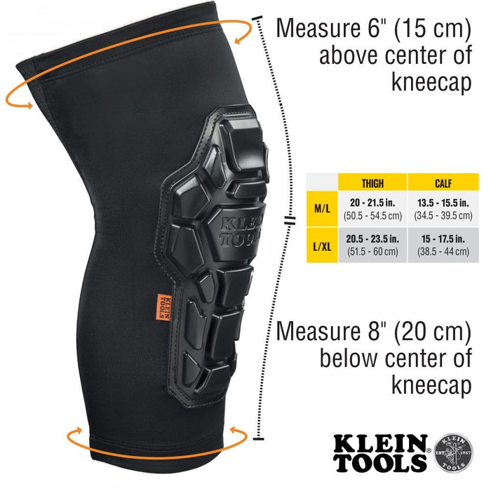 Klein 60611 Heavy Duty Knee Pad Sleeves, L/XL