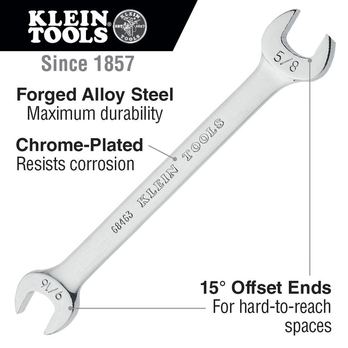 Klein Tools 68462 Open-End Wrench 1/2", 9/16" Ends