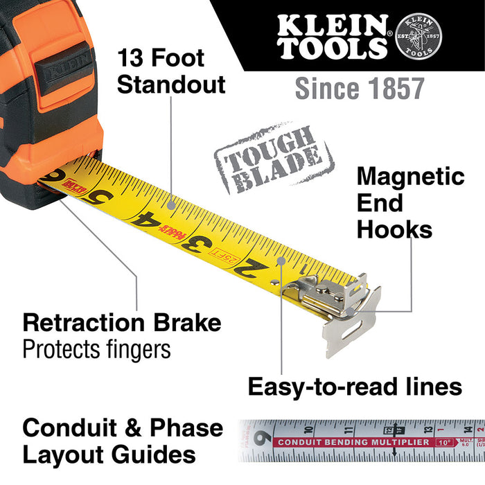 Klein 9225 25-Foot Magnetic Double-Hook Tape Measure - My Tool Store