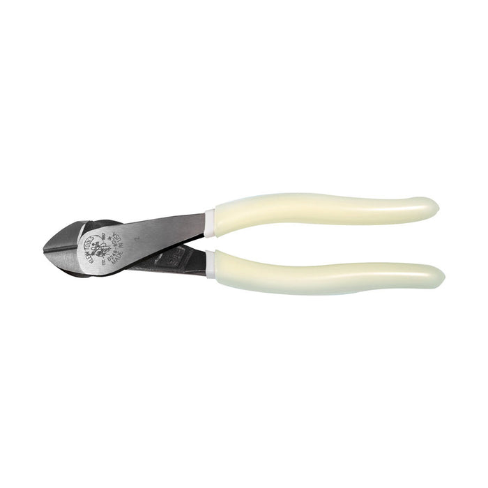 Klein Tools D248-8-GLW Diagonal-Cutting Pliers, Angled Head, Hi-Viz, 8"