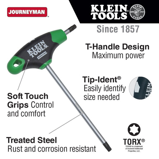 Klein Tools JTH6T15 T15 Torx Hex Key with Journeyman T-Handle, 6" - My Tool Store