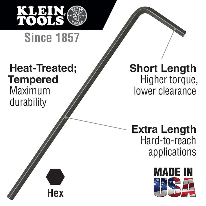 Klein Tools LL14 Long Arm Hex Key, 7/32"