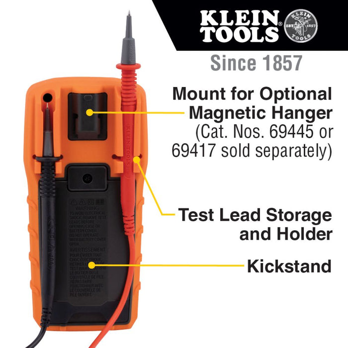 Klein MM325 Digital Multimeter, Manual-Ranging, 600V