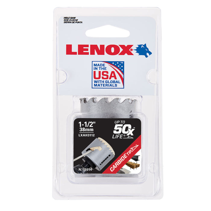 Lenox LXAH3112 1-1/2" CARBIDE TIP Hole Saw