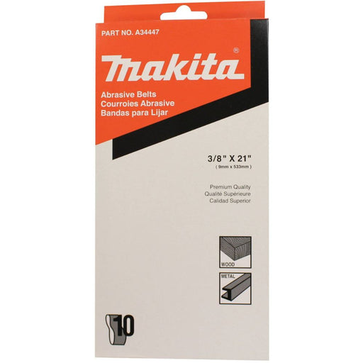 Makita A-34447 3/8" X 21" Abrasive Belt, 40 GRIT 10/PK, 9032 - My Tool Store