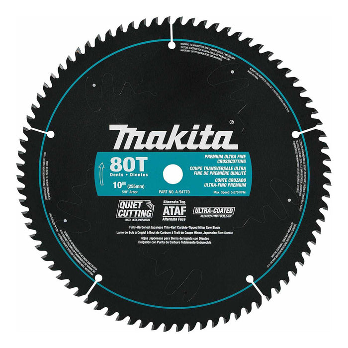 Makita A-94770 10" x 5/8" 80T Ultra-Coated Miter Saw Blade