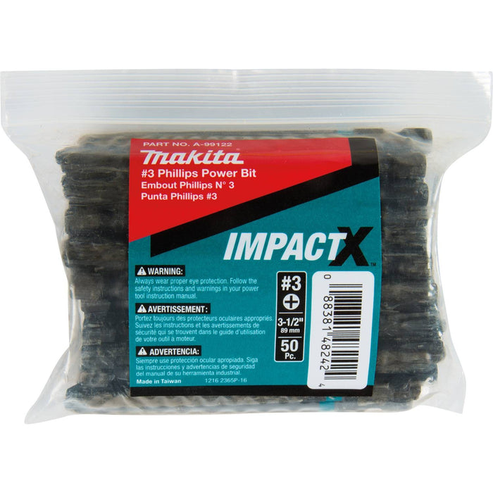 Makita A-99122 ImpactX  #3 Phillips 3-1/2" Bit