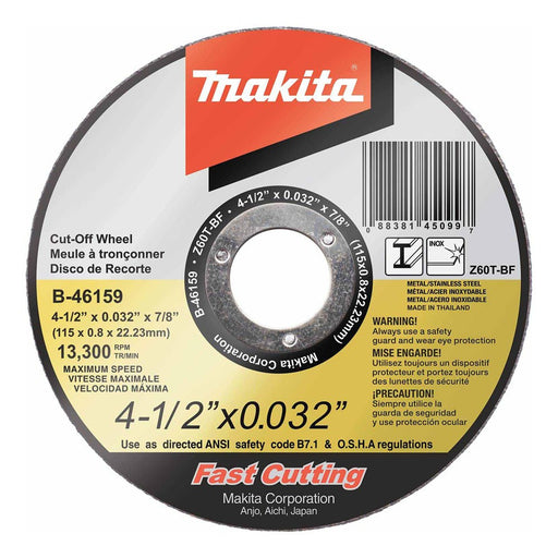 Makita B-46159 4-1/2" x .032" x 7/8" Stainless Cut-Off Wheel - My Tool Store