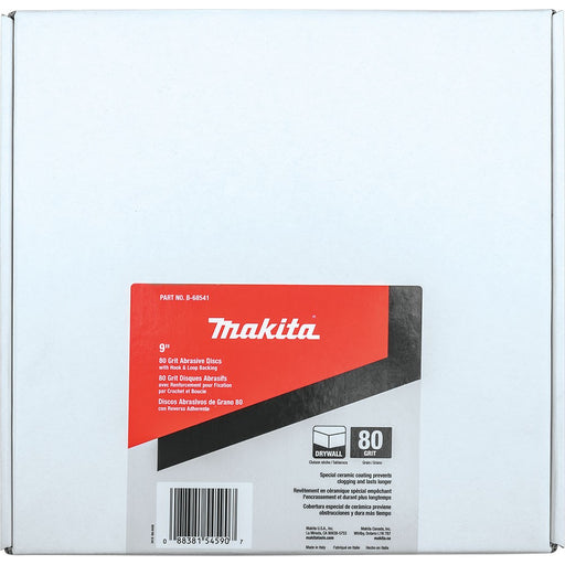 Makita B-68541 9" Round Abrasive Disc, Hook & Loop, 80 Grit, 25 Pack - My Tool Store