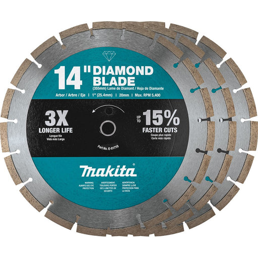 Makita B-69646 14" Diamond Blade, Segmented, Contractor, 3 Pack - My Tool Store