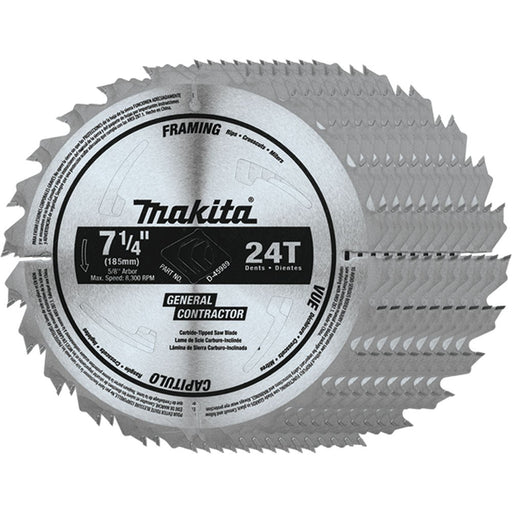 Makita D-45989-10 7-1/4" 24T Circular Saw Blade, Framing/General Purpose - My Tool Store
